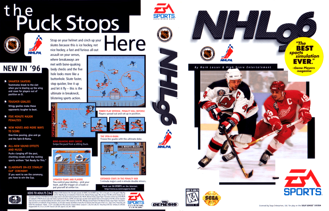 NHL 96 [US,EU] segaMD 1995 Box Art