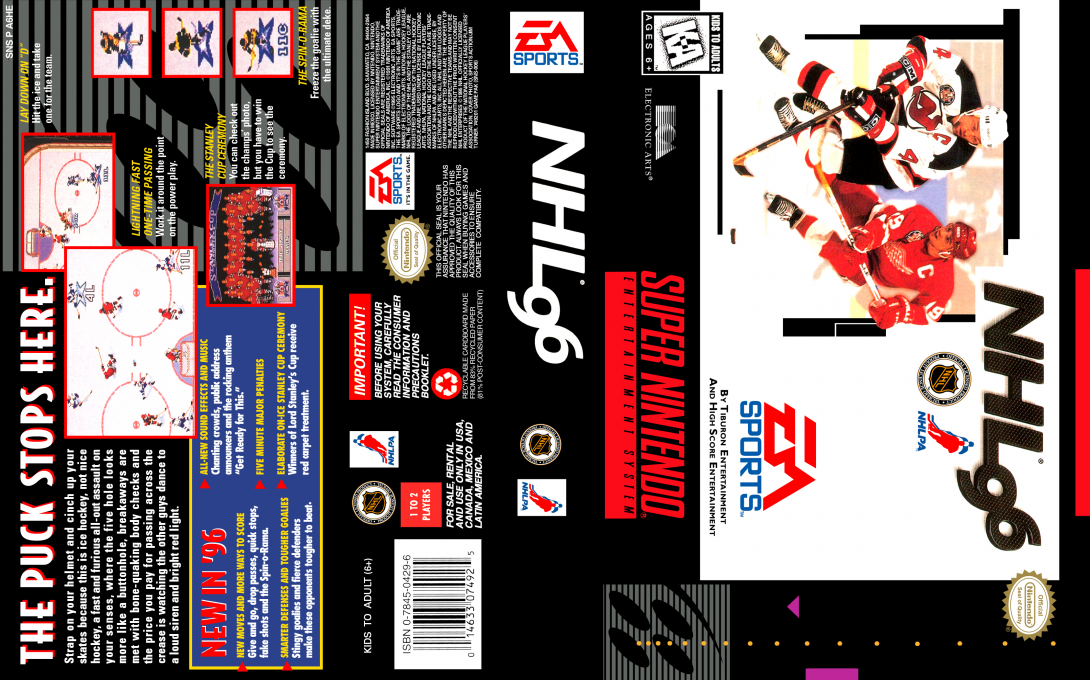 NHL 96 [US] snes 1995 Box Art