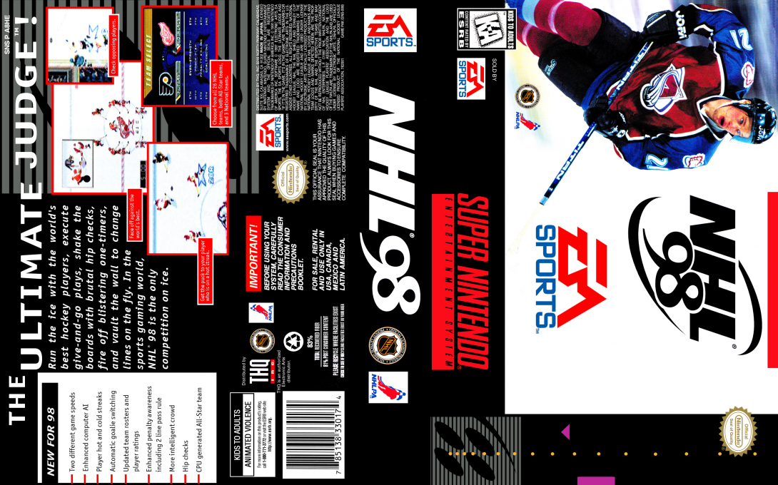 NHL 98 [US] snes 1997 Box Art