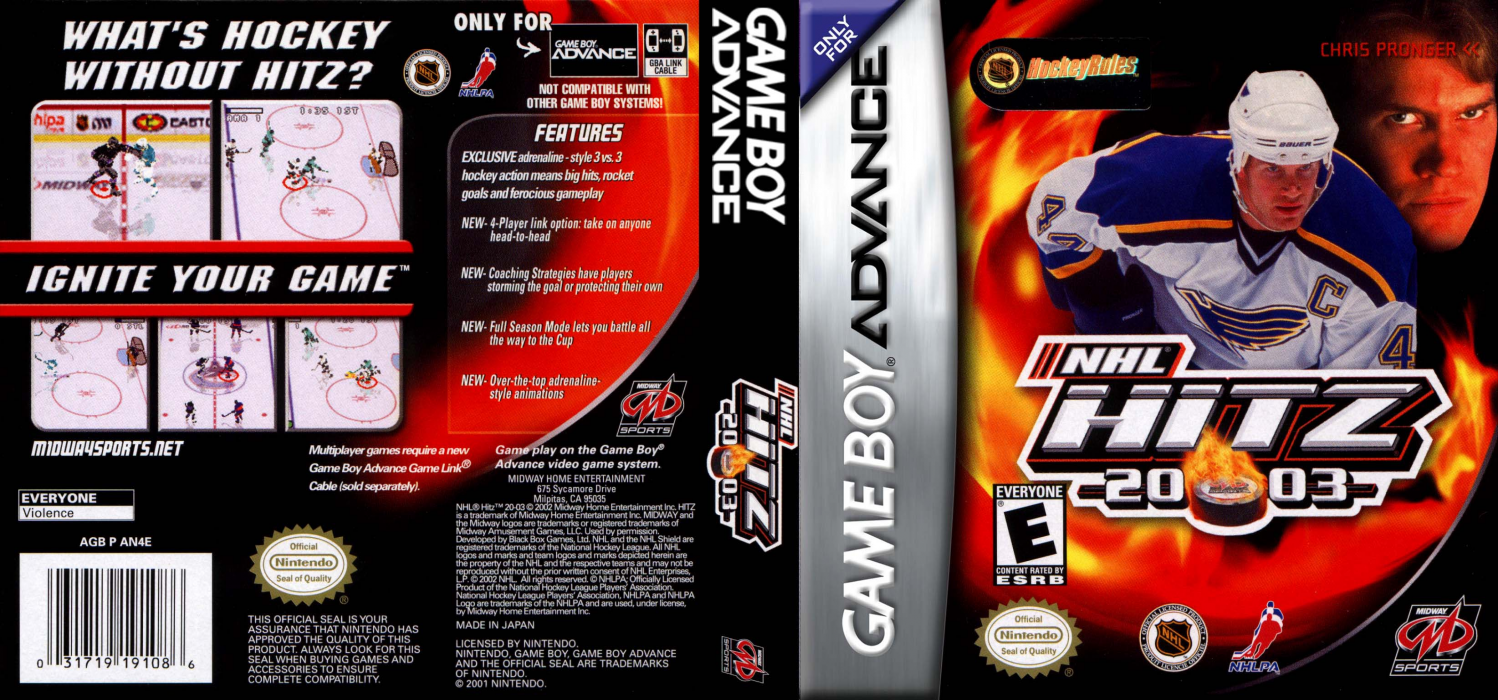 NHL Hitz 20-03 [US] gba 2002 Box Art