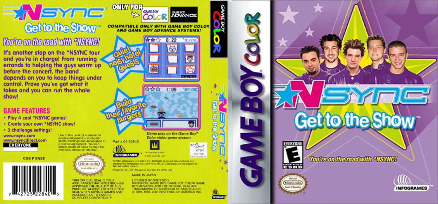NSYNC : Get to the Show [US] gbc 2001 Box Art