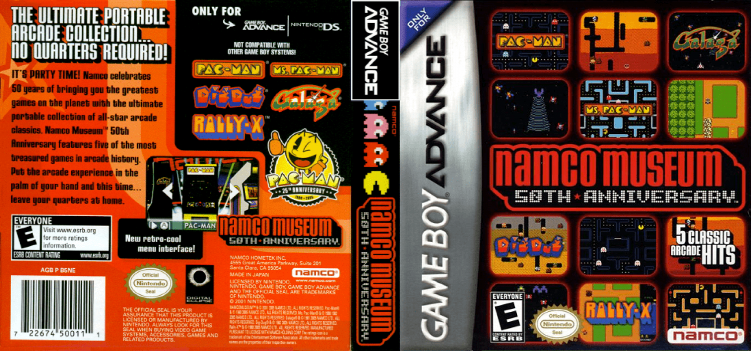 Namco Museum : 50th Anniversary [US] gba 2005 Box Art