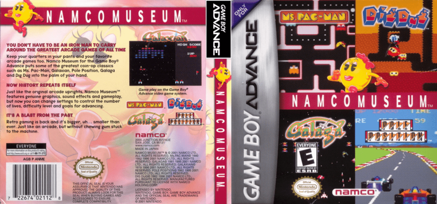 Namco Museum [US] gba 2001 Box Art