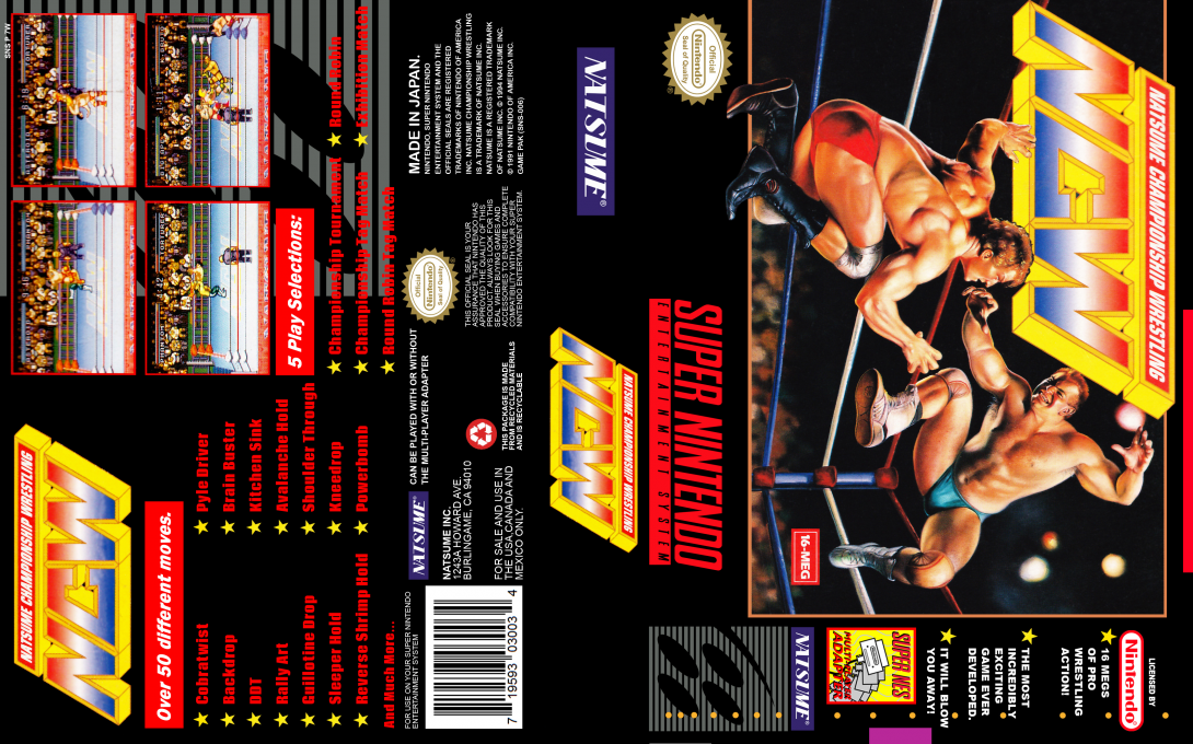 Natsume Championship Wrestling [US] snes 1994 Box Art