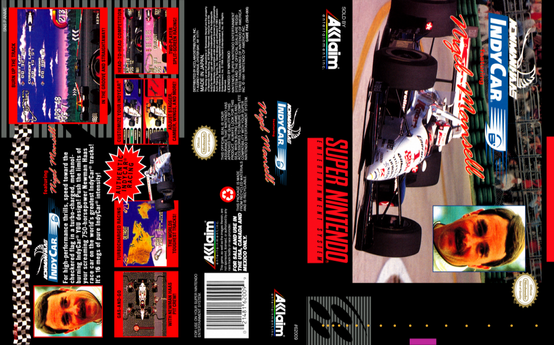 Newman Haas IndyCar featuring Nigel Mansell [US] snes 1994 Box Art
