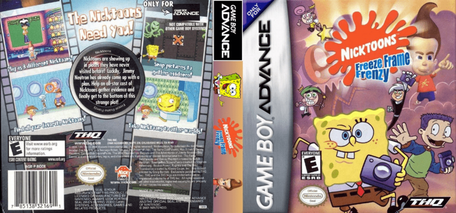 Nicktoons : Freeze Frame Frenzy [US] gba 2004 Box Art