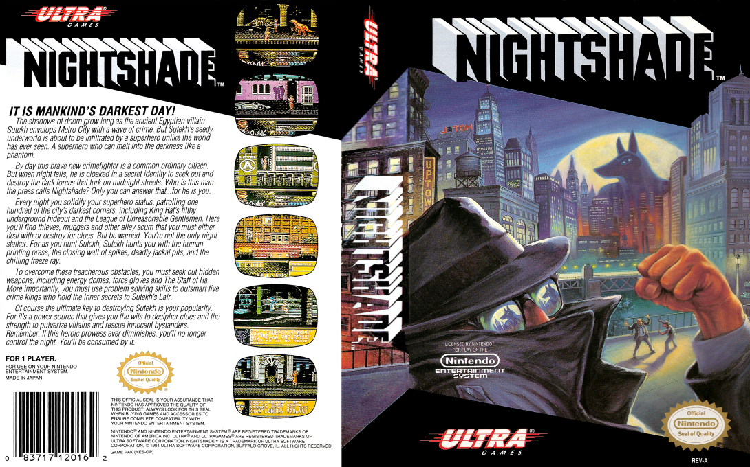 Nightshade [US] nes 1992 Box Art