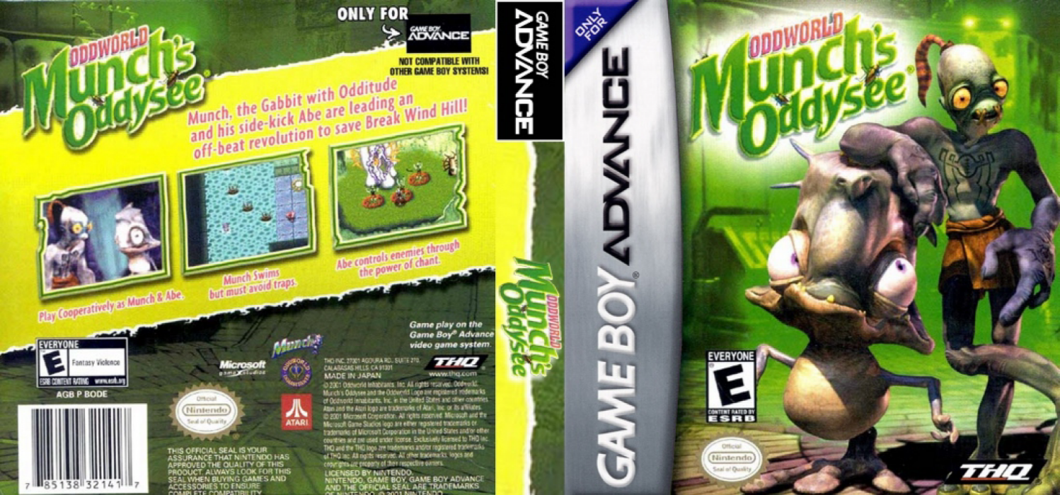 Oddworld : Munch’s Oddysee [US,EU] gba 2003 Box Art