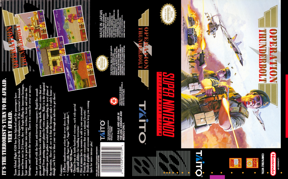 Operation Thunderbolt [US] snes 1994 Box Art