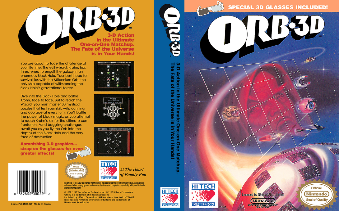 Orb 3D [US] nes 1990 Box Art