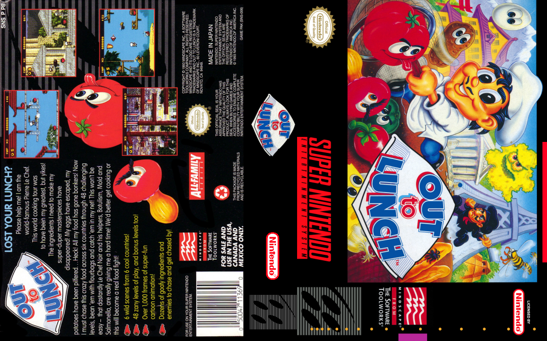 Out to Lunch [US] snes 1993 Box Art