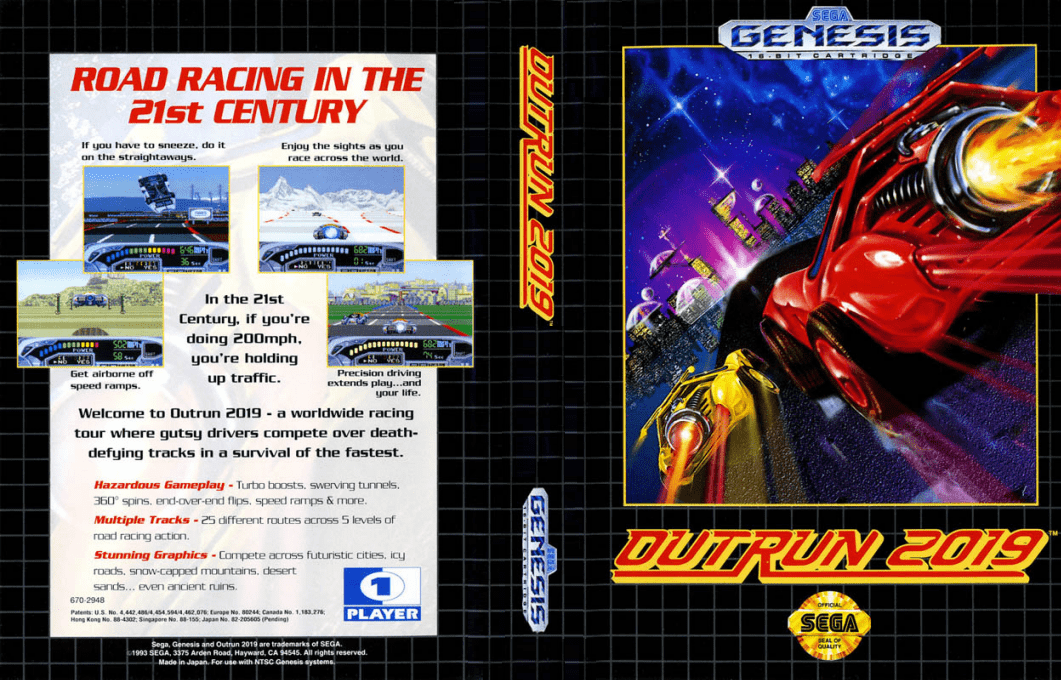 OutRun 2019 [US] segaMD 1993 Box Art