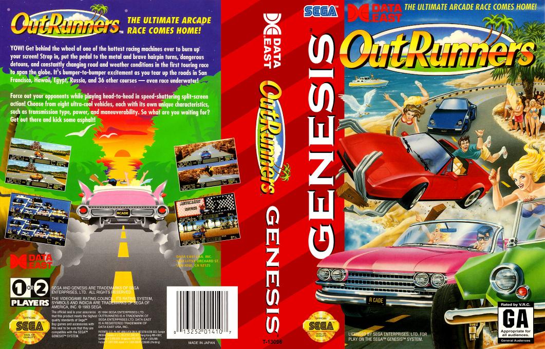 OutRunners [US] segaMD 1994 Box Art