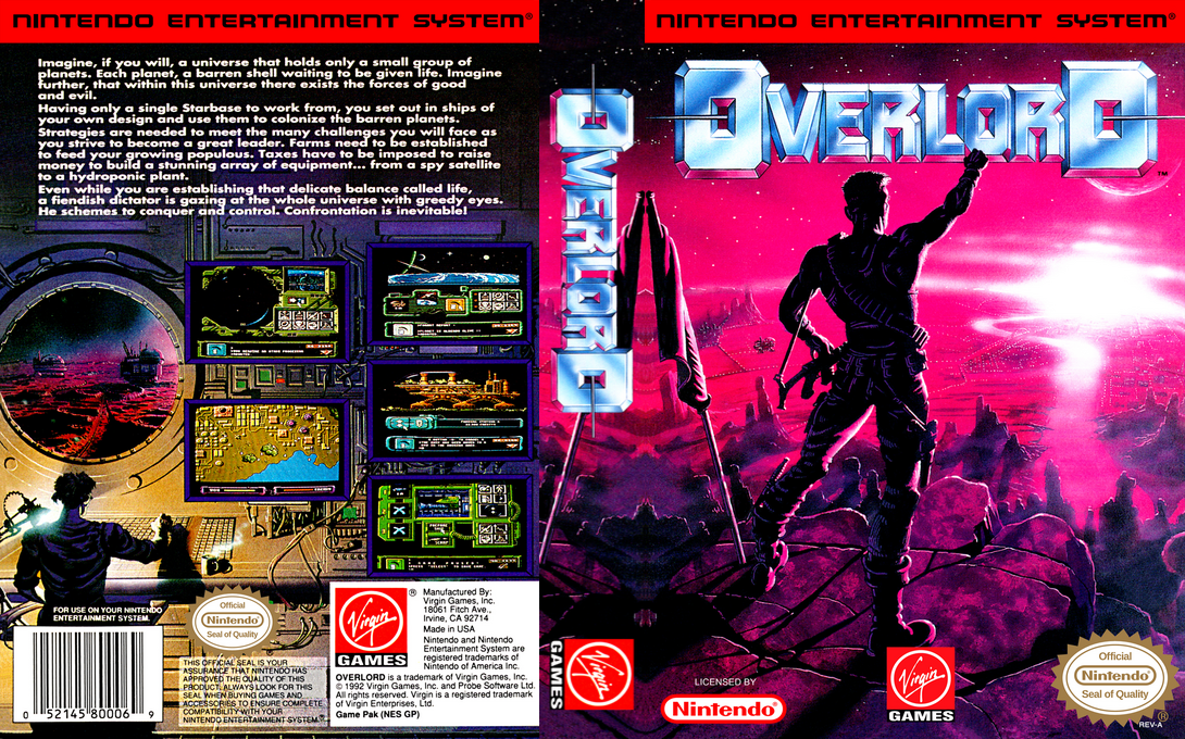 Overlord [US] nes 1993 Box Art
