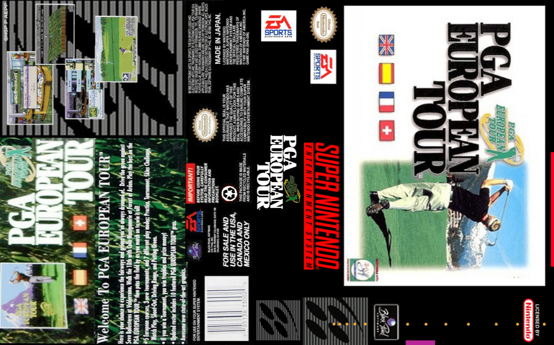 PGA European Tour [US] snes 1996 Box Art