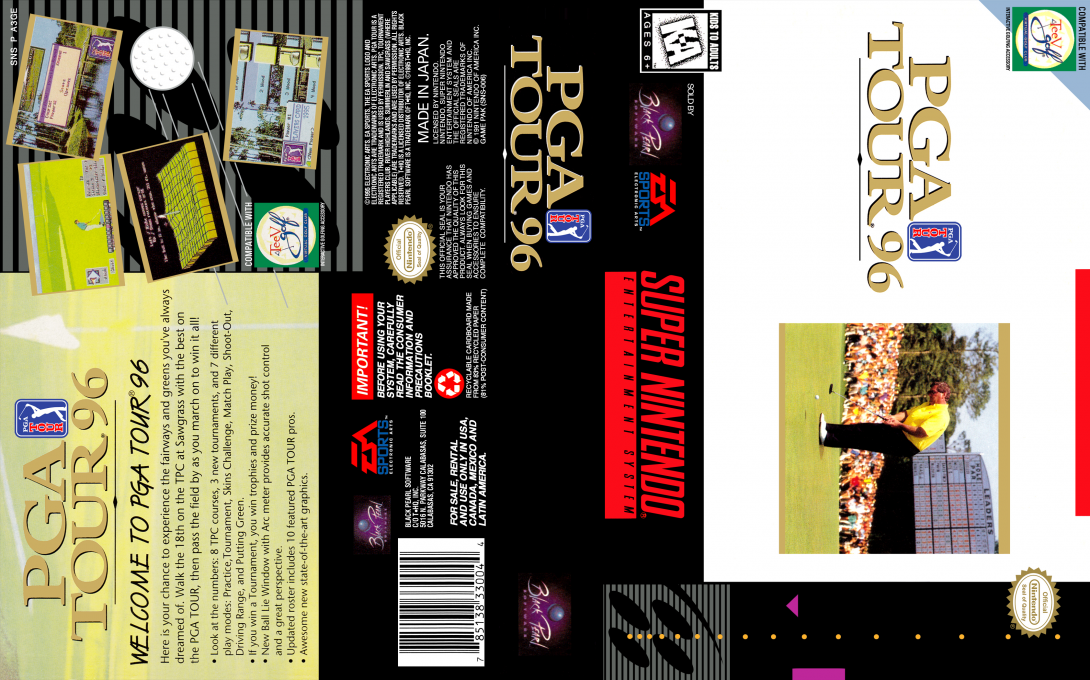 PGA Tour 96 [US] snes 1996 Box Art