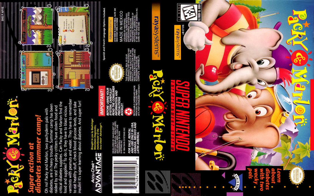 Packy & Marlon [US] snes 1995 Box Art