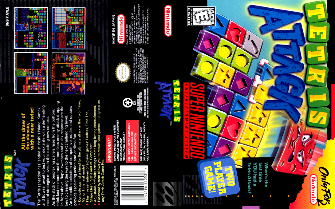 Panel de Pon  T+Eng v1.0 Zuqkeo, Options+MusicTest v1.1 StarkMan8172 (J) [JP] snes 1996 Box Art
