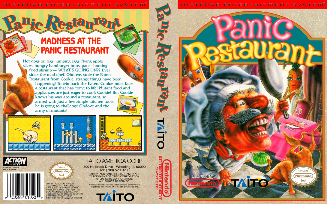 Panic Restaurant [US] nes 1992 Box Art