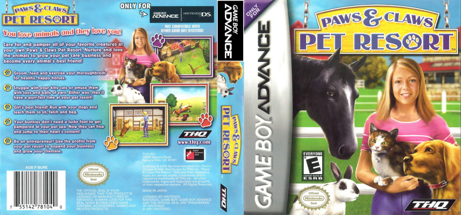 Paws & Claws : Pet Resort [US] gba 2006 Box Art