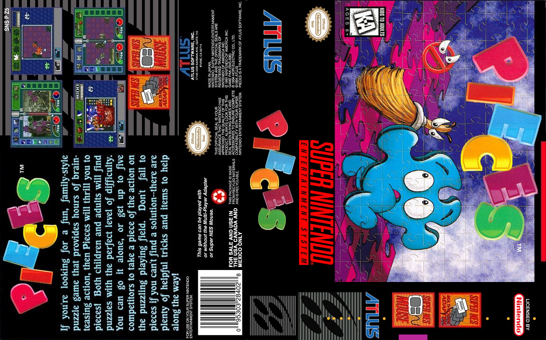 Pieces [US] snes 1994 Box Art