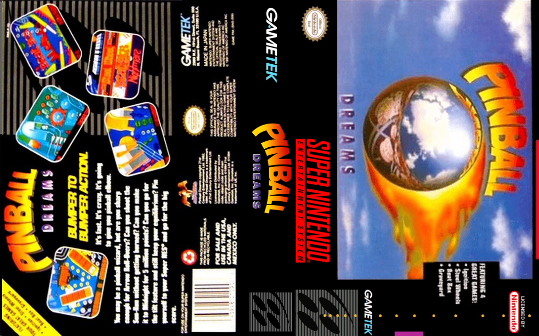 Pinball Dreams [US] snes 1994 Box Art