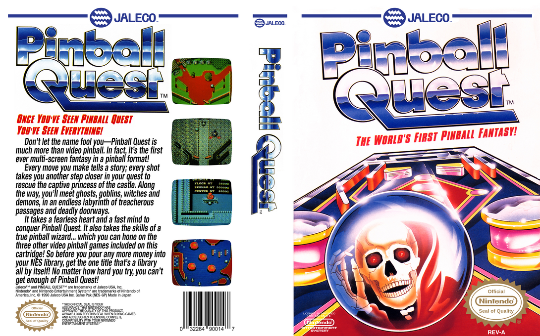 Pinball Quest [US] nes 1990 Box Art