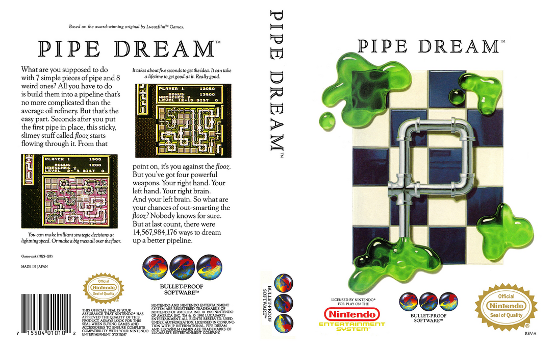 Pipe Dream [US] nes 1990 Box Art