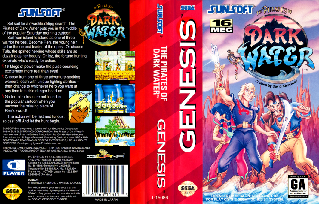 The Pirates of Dark Water [US] segaMD 1994 Box Art