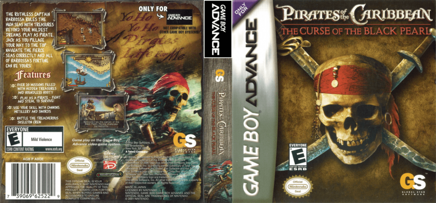 Pirates Of The Caribbean : The Curse Of The Black Pearl [US] gba 2003 Box Art