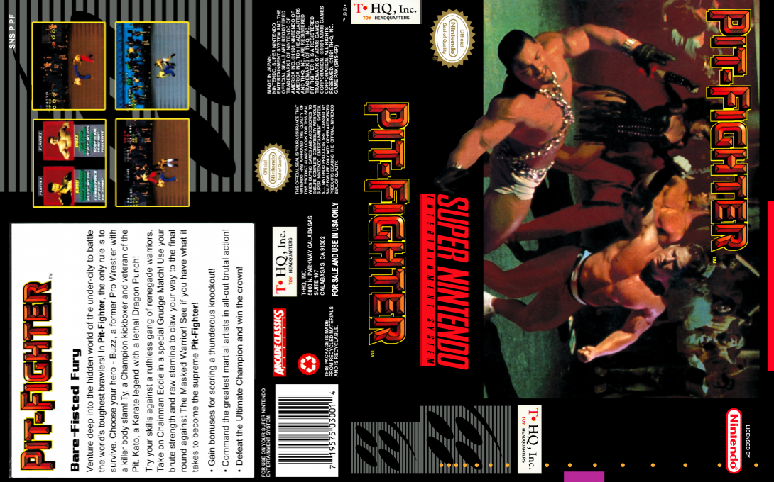 Pit-Fighter [US] snes 1992 Box Art