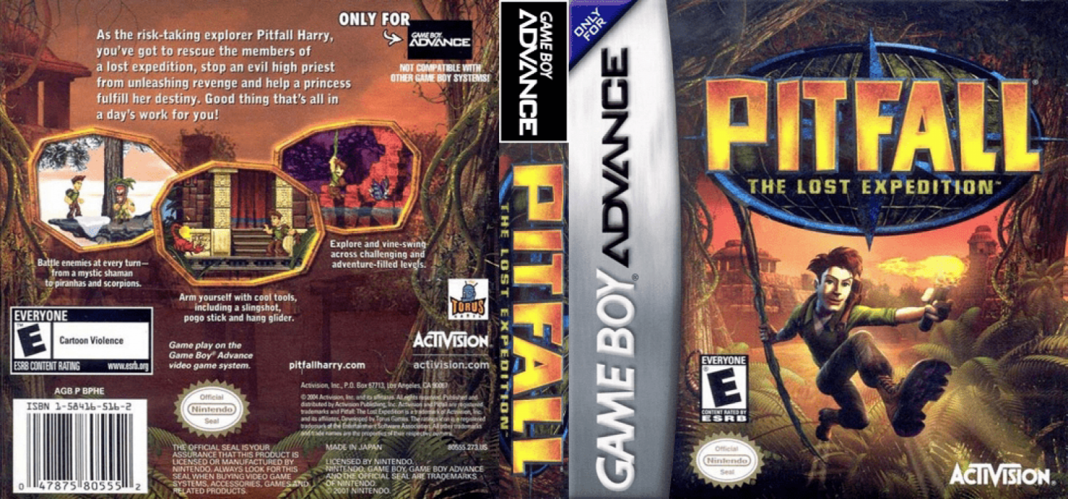 Pitfall : The Lost Expedition [US] gba 2004 Box Art