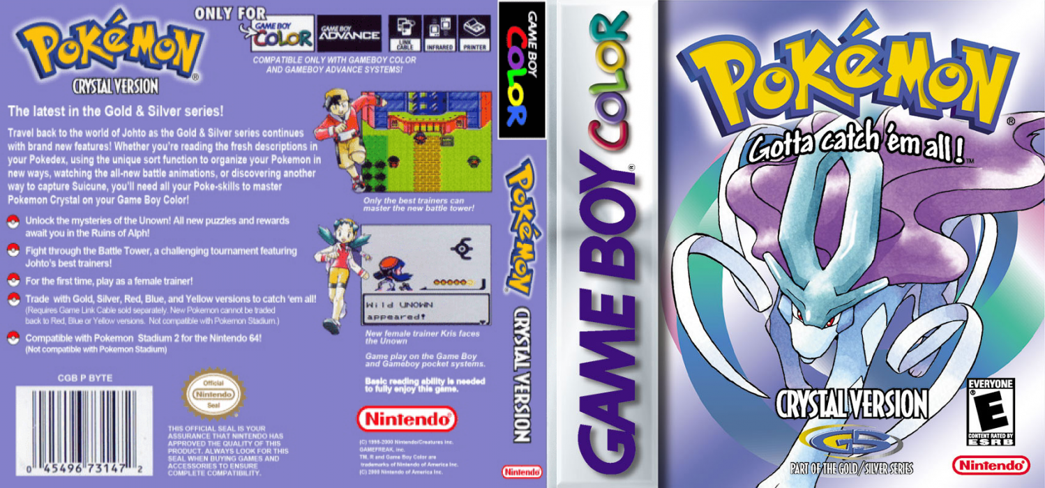 Pokémon Crystal Version [US,EU] gbc 2001 Box Art