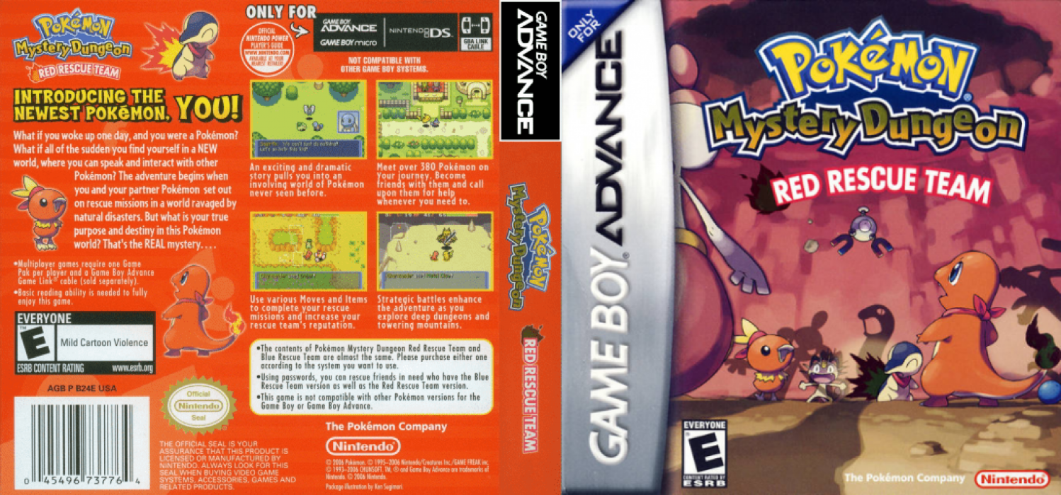 Pokémon Mystery Dungeon : Red Rescue Team [US,AU] gba 2006 Box Art