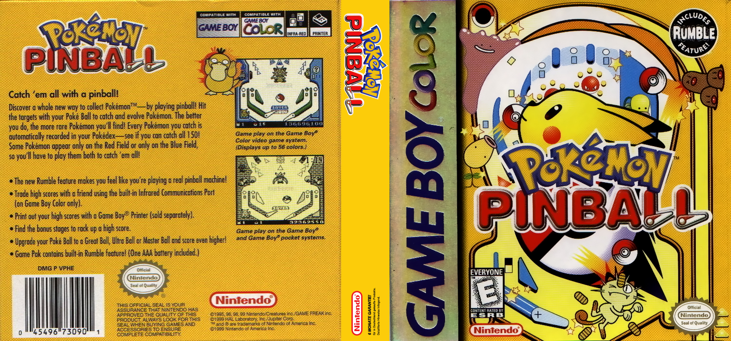 Pokémon Pinball [US,AU] gbc 1999 Box Art