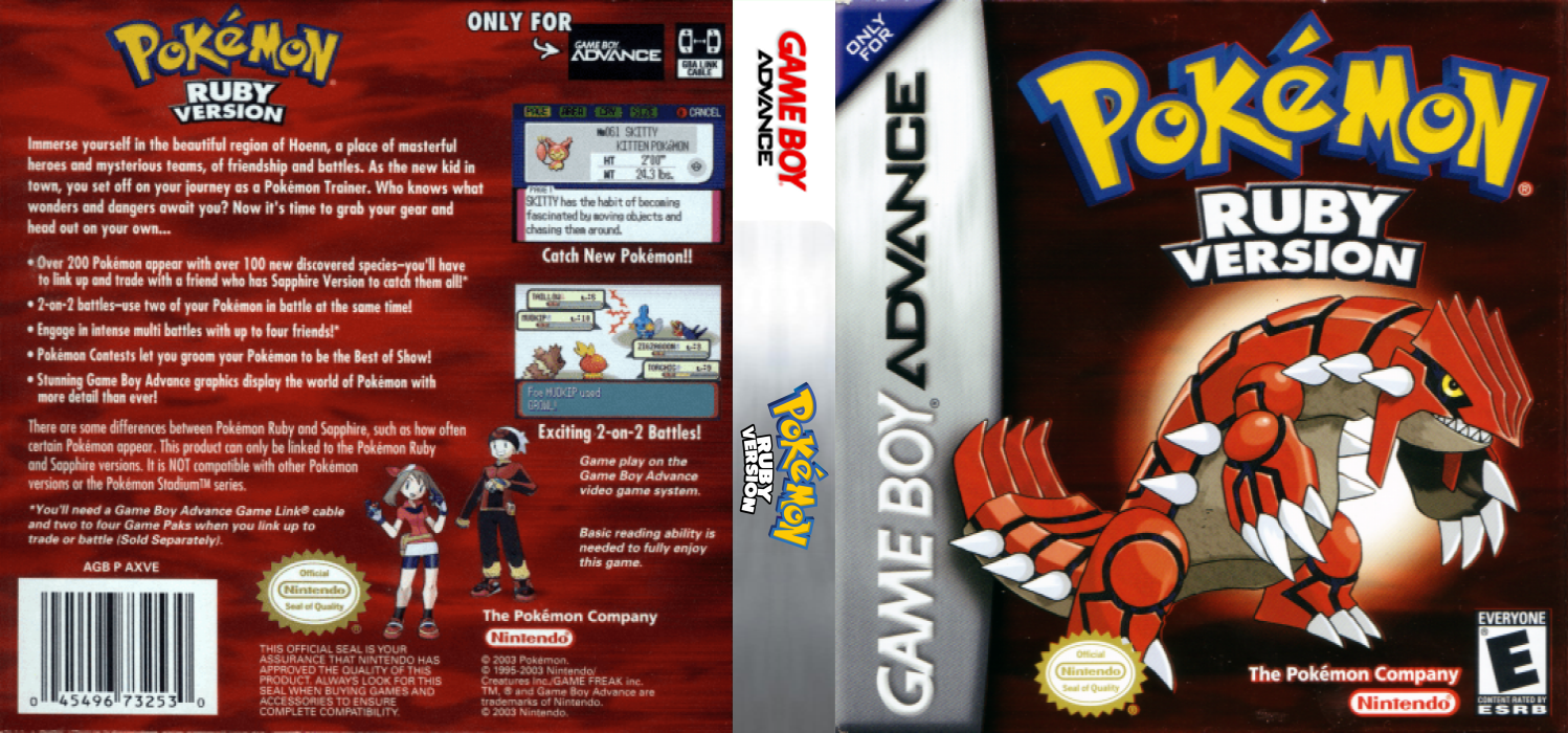 Pokémon Ruby Version [US,EU] gba 2003 Box Art