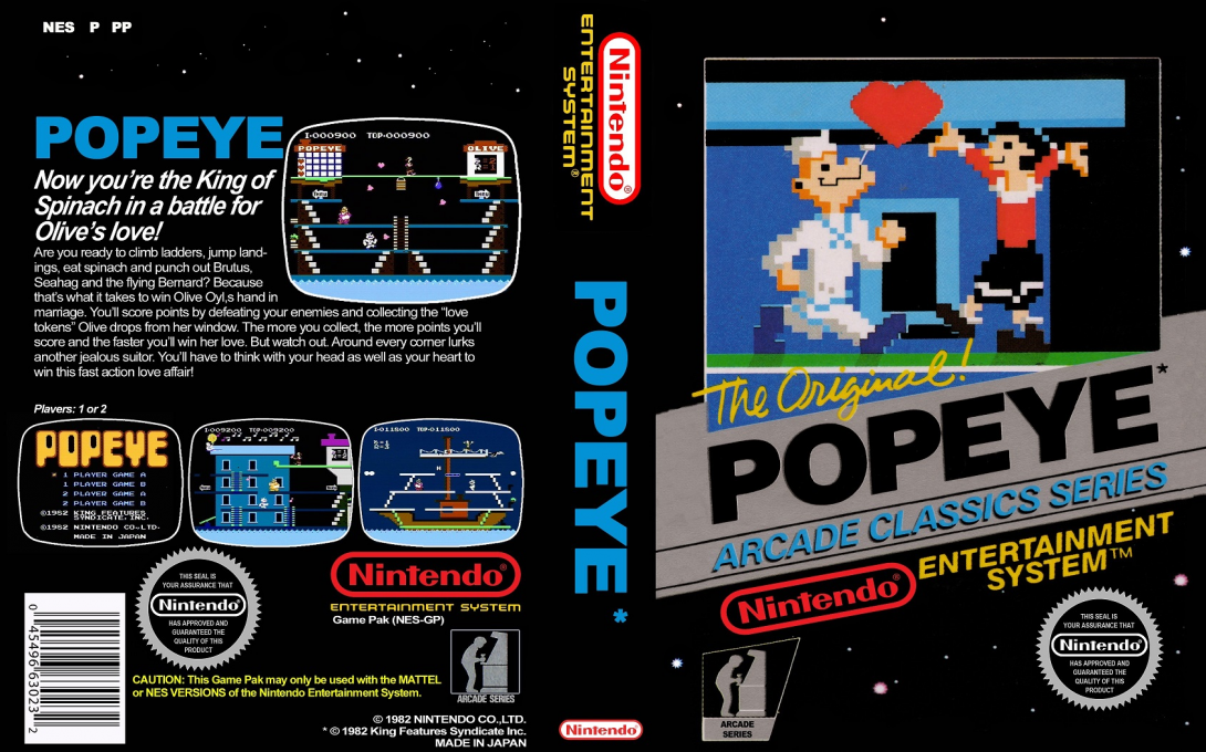 Popeye [WOR] nes 1986 Box Art