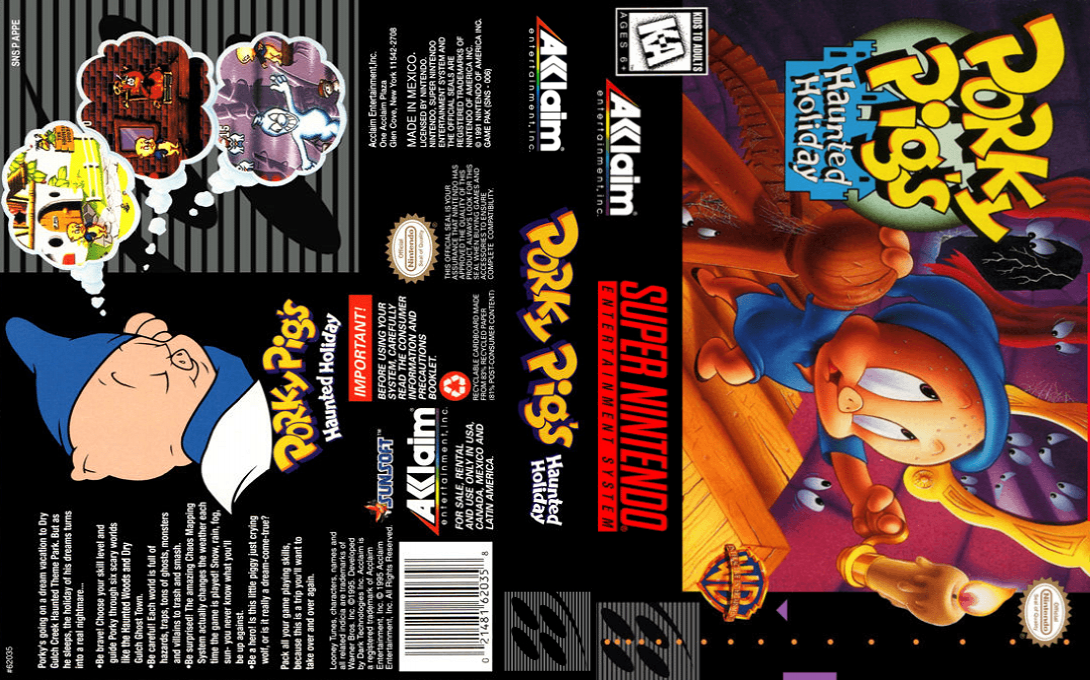 Porky Pig’s Haunted Holiday [US] snes 1995 Box Art