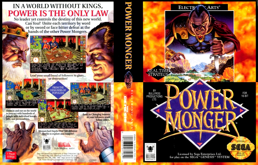 Power Monger [US,EU] segaMD 1993 Box Art
