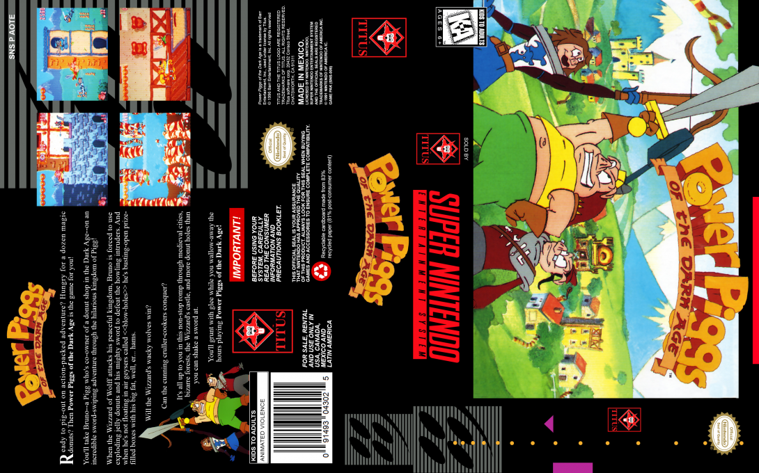 Power Piggs of the Dark Age [US] snes 1996 Box Art