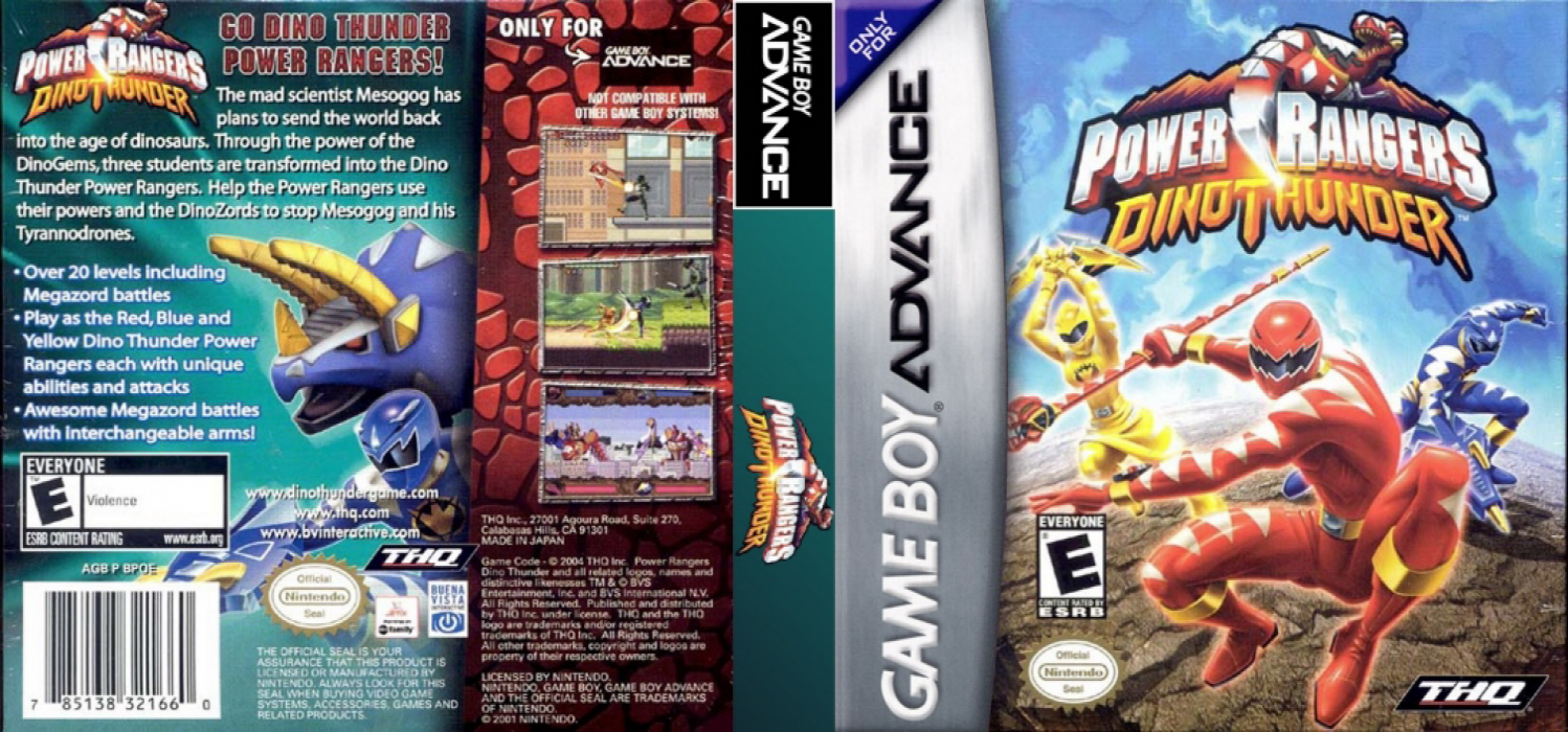 Power Rangers : Dino Thunder [US,EU] gba 2004 Box Art