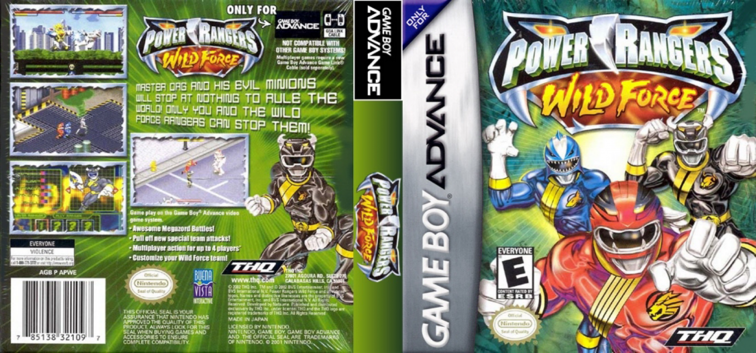 Power Rangers : Wild Force [US,EU] gba 2002 Box Art