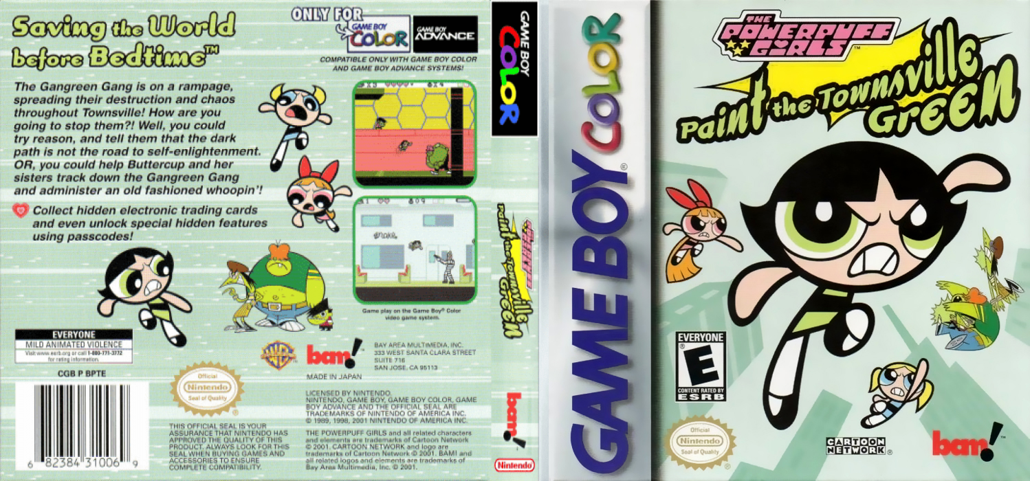 The Powerpuff Girls: Paint the Townsville Green [US] gbc 2000 Box Art