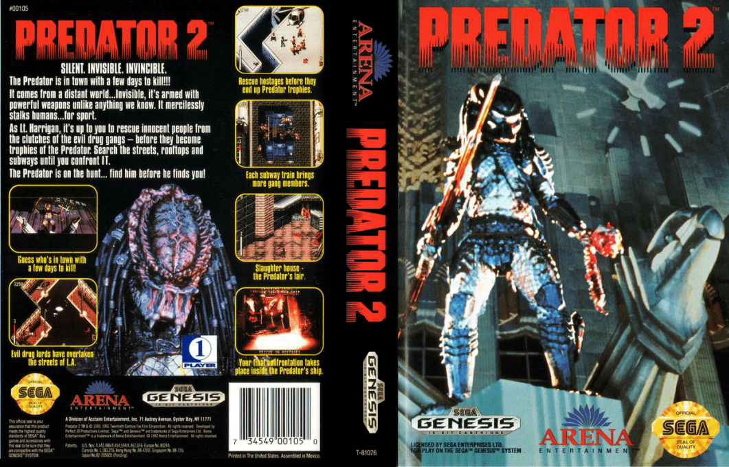 Predator 2 [US,EU] segaMD 1992 Box Art