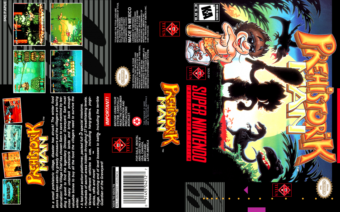 Prehistorik Man [US] snes 1996 Box Art