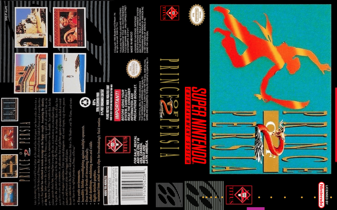 Prince of Persia 2 [US] snes 1996 Box Art