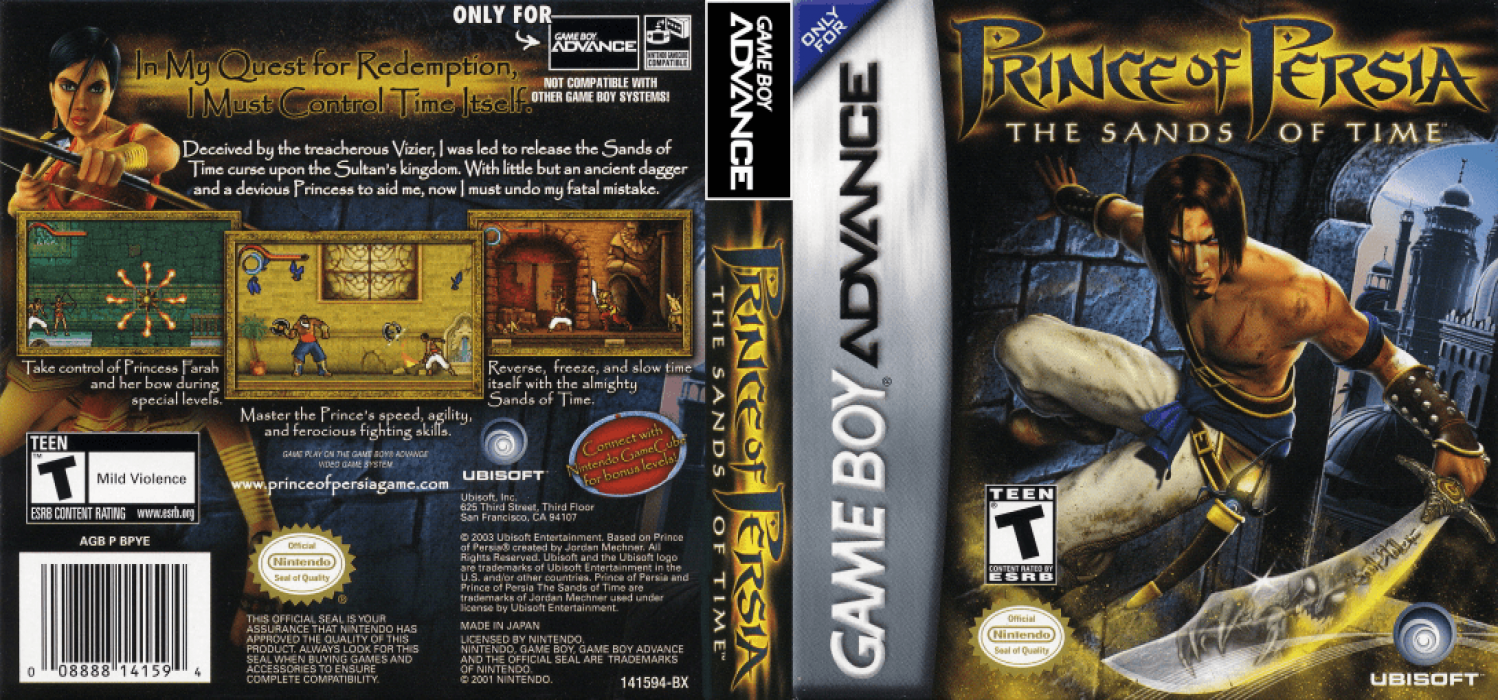 Prince of Persia : The Sands of Time [US] gba 2003 Box Art
