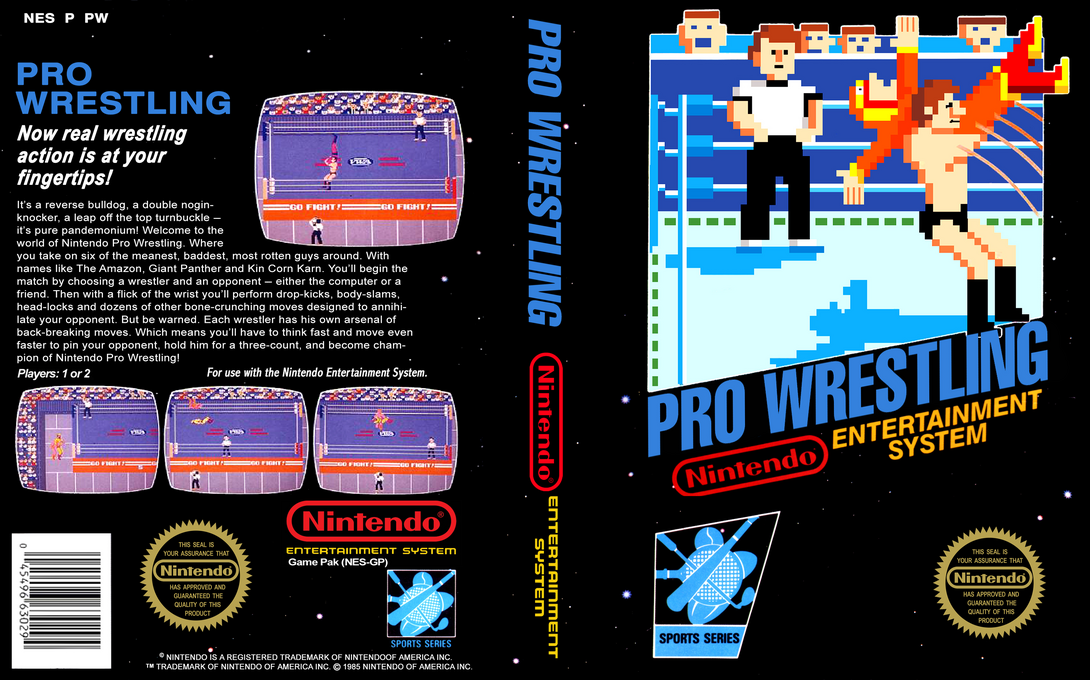Pro Wrestling [US] nes 1987 Box Art