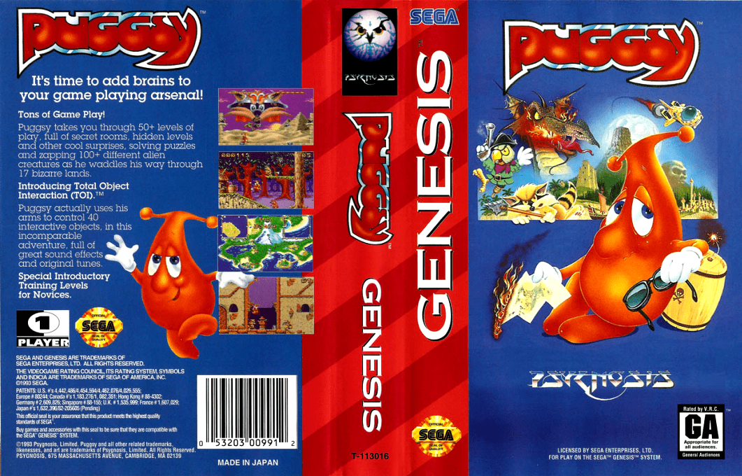 Puggsy [US] segaMD 1994 Box Art