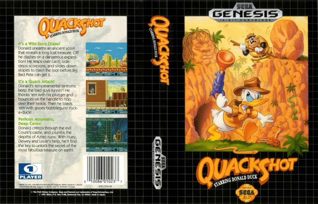 QuackShot Starring Donald Duck [WOR](Alt.) segaMD 1991 Box Art